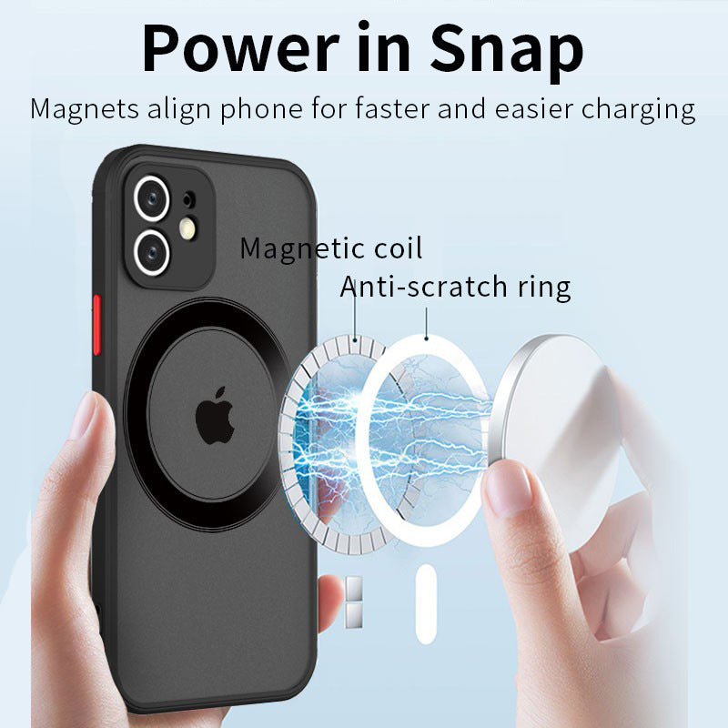 Suitable For Apple 15 Mobile Phone Case Magnetic Absorption IPhone 1413 12 11 Pro Magnetic Anti-fall Matte Protective Cover